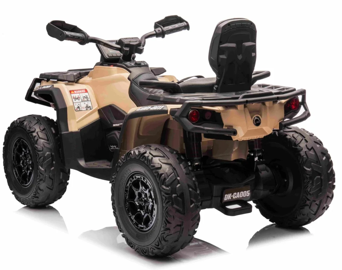 Megaleg - Can-Am Outlander EL ATV 10,8V Khaki, fjernb., 4xMotor, Lædersæde, Gummihj - Billede 3
