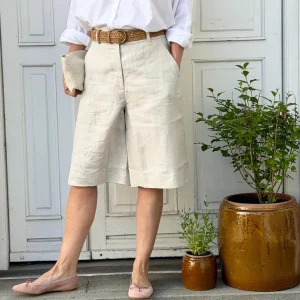 LauraFV Shorts - Hør - Crystal Linen