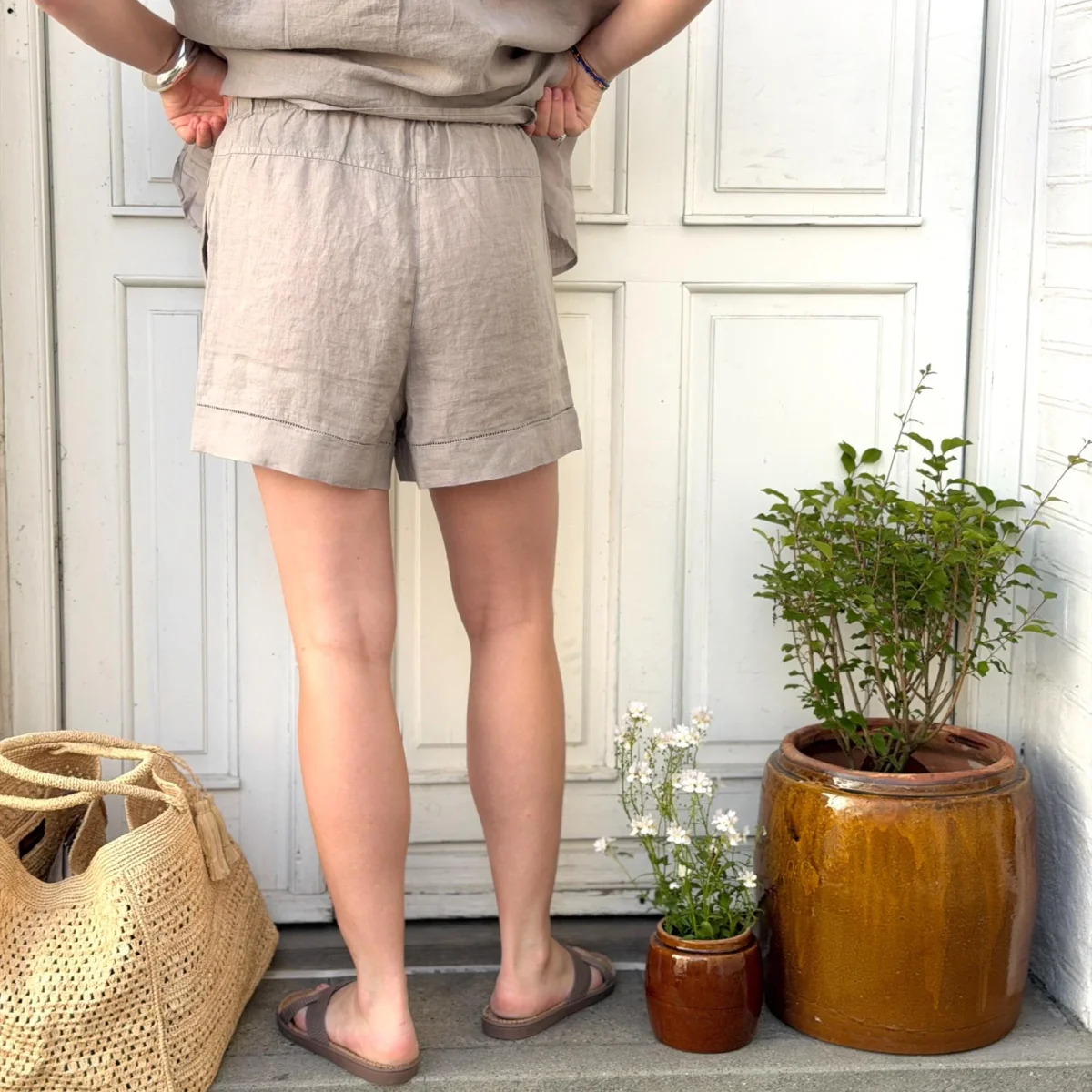 Melbourne Deco Shorts - Hør - Dove - Billede 4