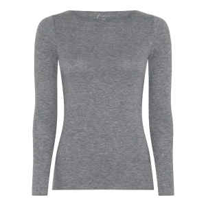 Lima Bluse - Modal/Cashmere - Medium Grey Melange