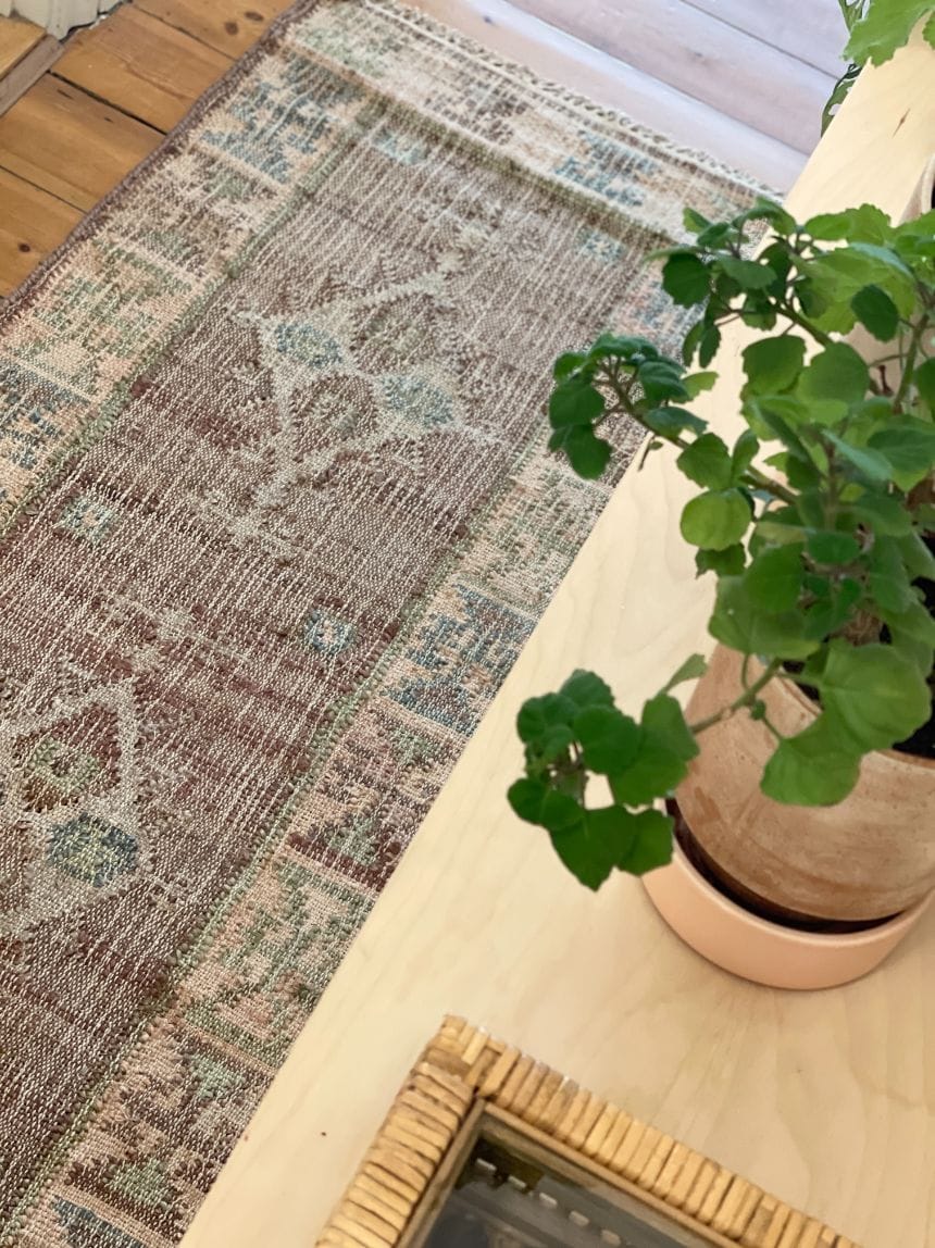 Muscat - Jute Kelim Løber - Cognac/Green/Rose - Billede 7